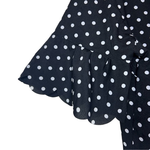 NWT Emery Rose SHEIN Polka Dot Black & White Scallop Trim Tunic Dress Size 2XL - Picture 4 of 10